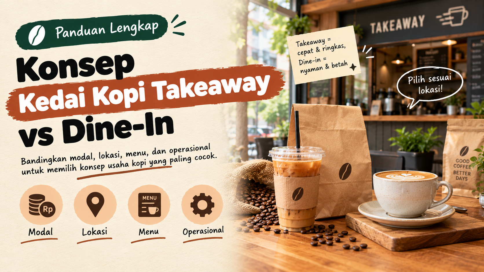 Konsep Kedai Kopi Takeaway vs Dine-In: Pilih Mana?