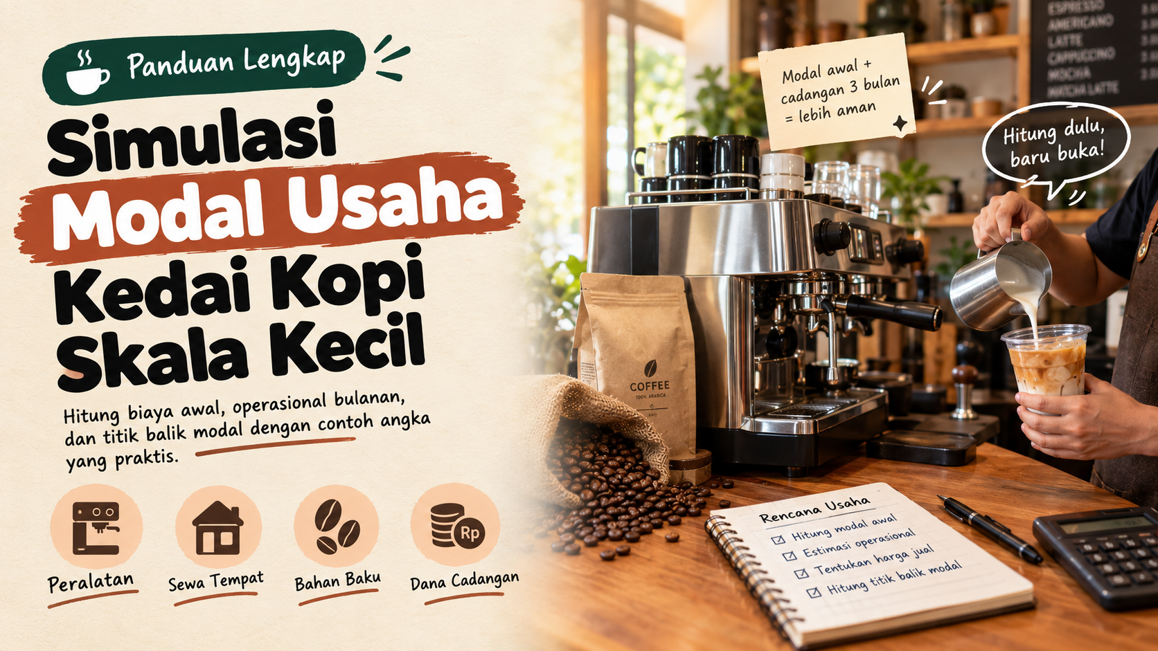 Modal Usaha Kedai Kopi: Simulasi Lengkap Skala Kecil