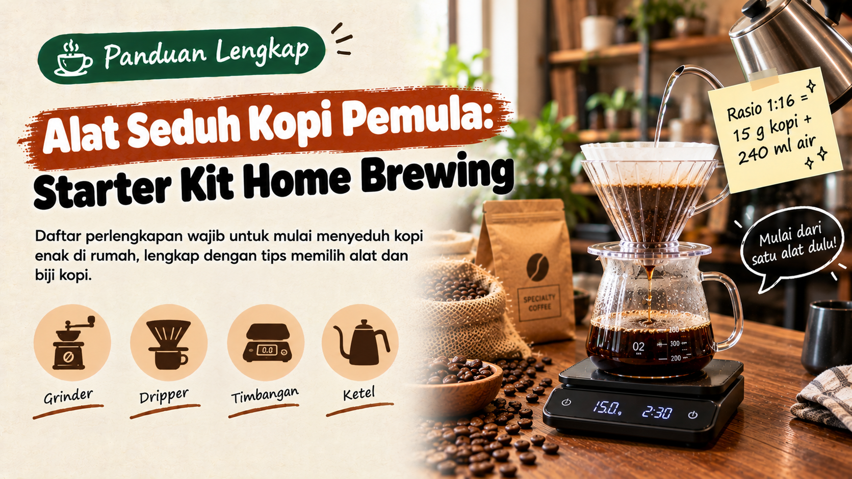 Alat Seduh Kopi Pemula: Starter Kit Home Brewing Wajib