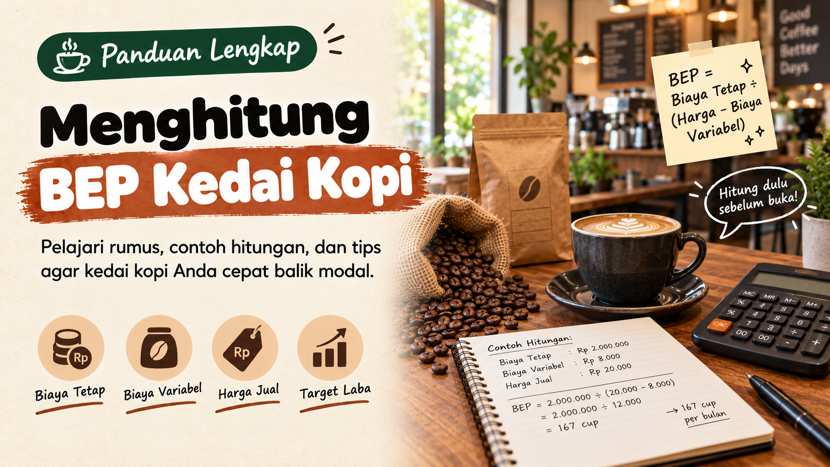 BEP Kedai Kopi: Cara Menghitung Titik Impas Lengkap