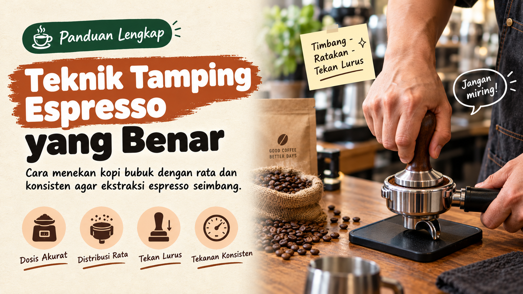 Teknik Tamping Espresso yang Benar: Panduan Barista